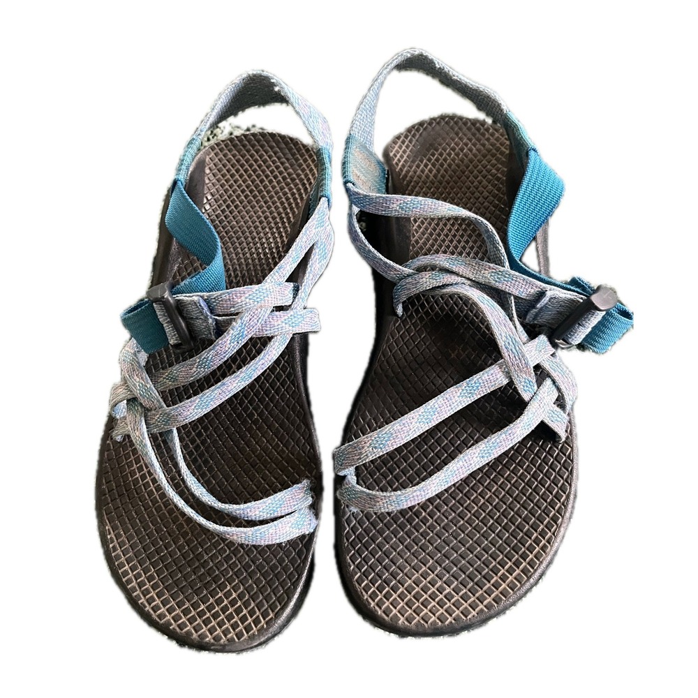 Chaco ZCloud 2 Womens Sandals Blue Pattern Strappy Toe Loop Hiking Shoes Sz 7